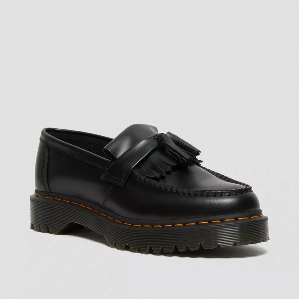 Black Leather Tassel Loafers